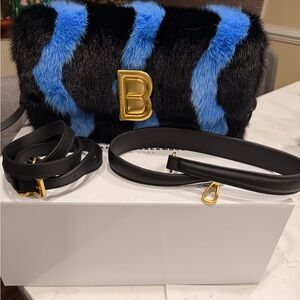 Brandon Blackwood Black and Blue Belt with Gold Accents